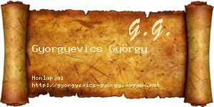 Gyorgyevics György névjegykártya